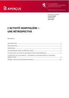 Aperçu no 18 - L'activité hospitalière - une rétrospective