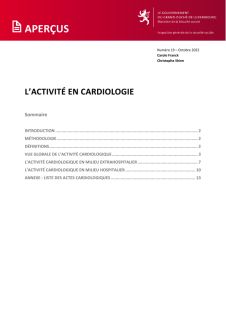 Aperçu no 19 - L'activité en cardiologie